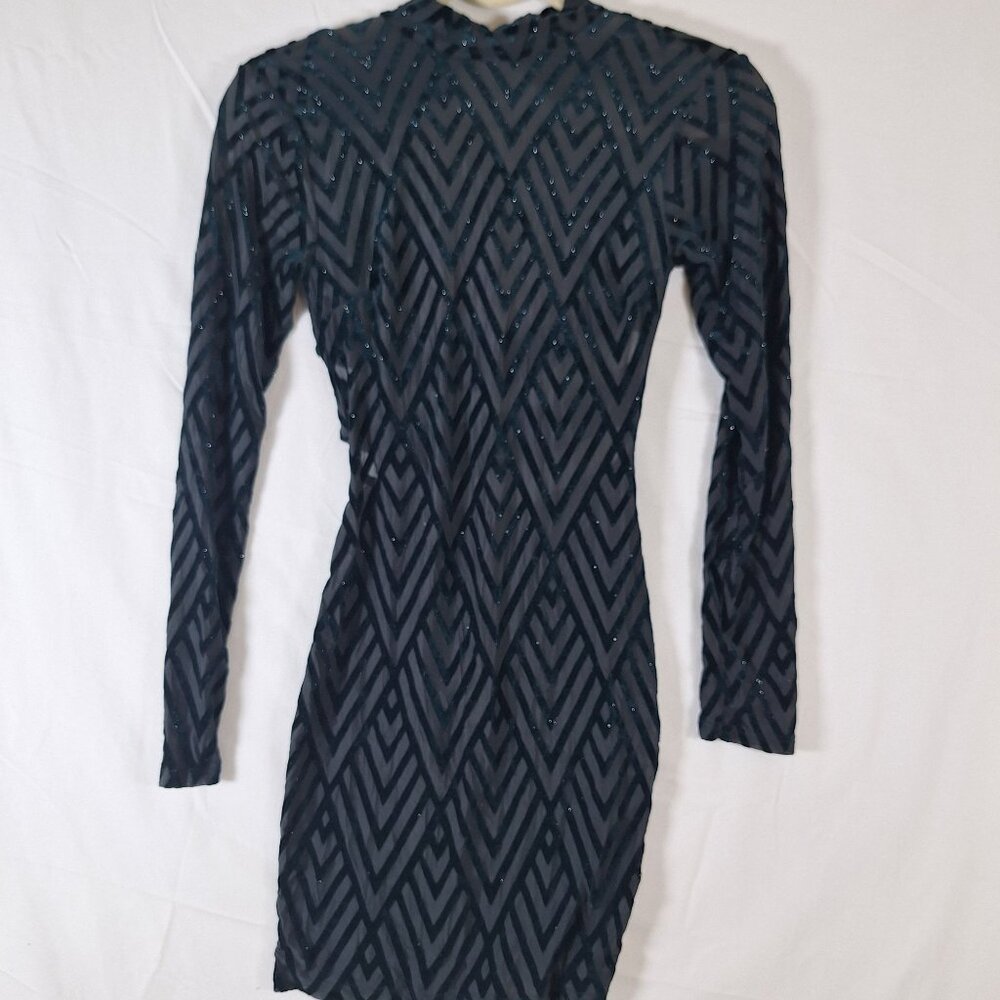Privy Black Velvet Shear Dress size small Goth Party Club